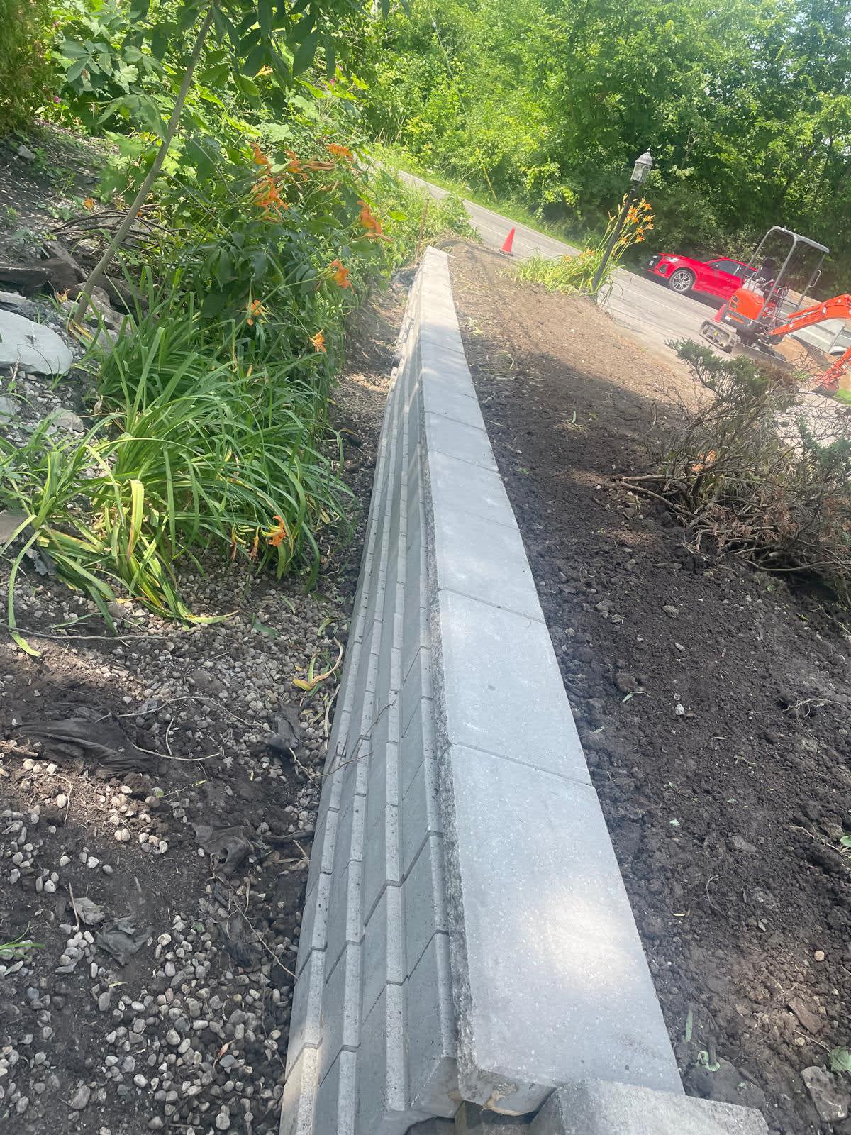Stone walkway and patio detail