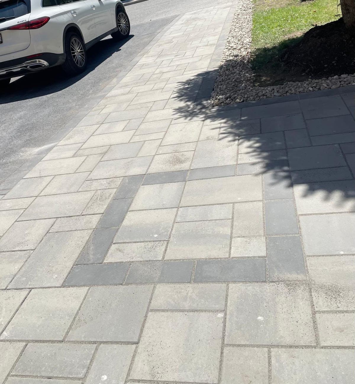 Stone steps and front entrance makeover