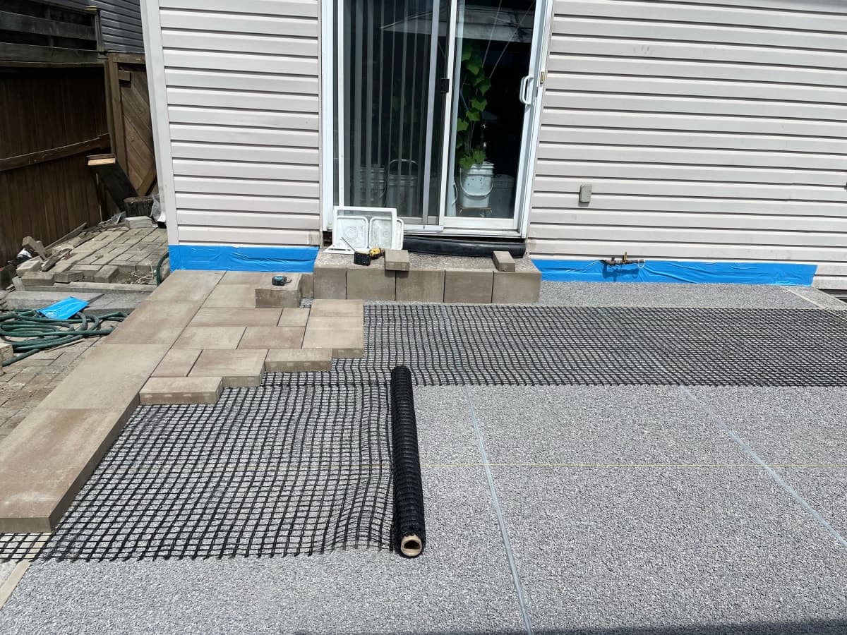 Completed interlock and stone project